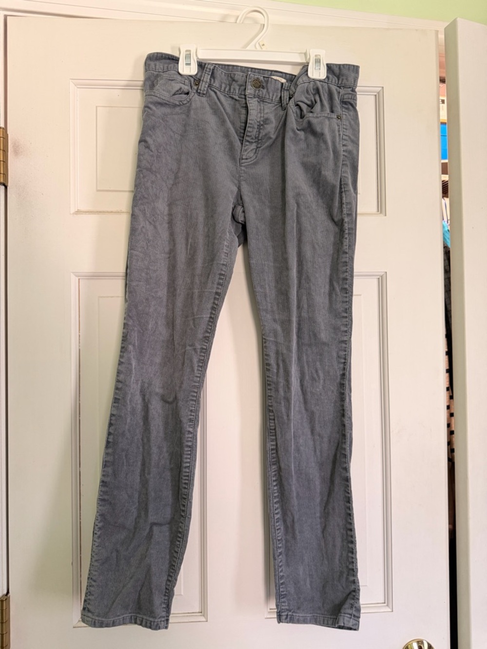 J. Crew Straight-Leg Gray Corduroy Jeans